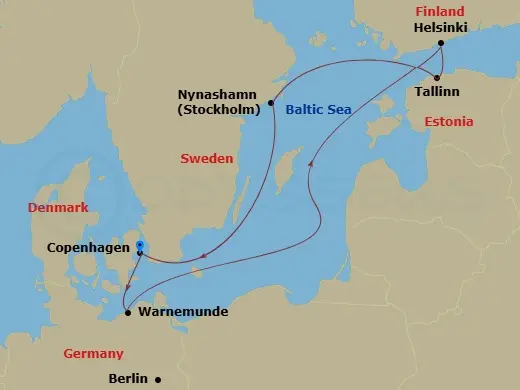 Itinerary schematic diagram