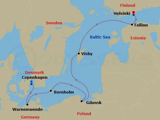 Itinerary schematic diagram