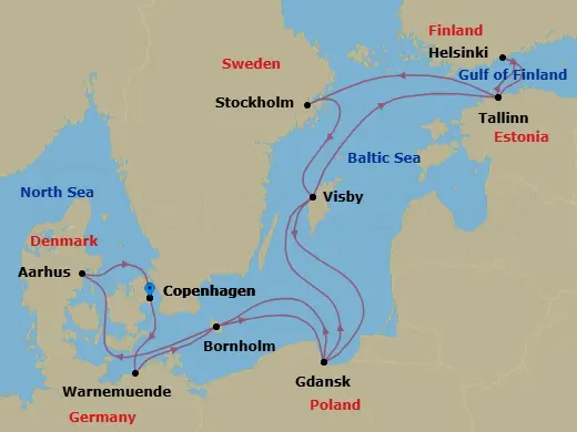 Itinerary schematic diagram