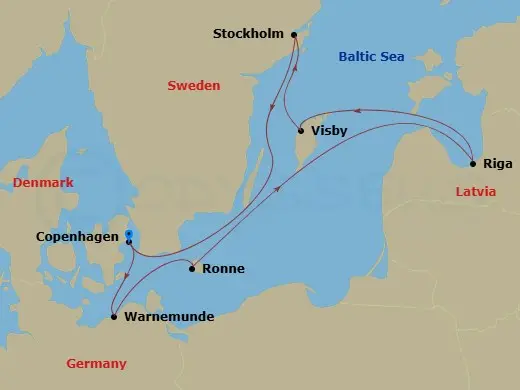 Itinerary schematic diagram