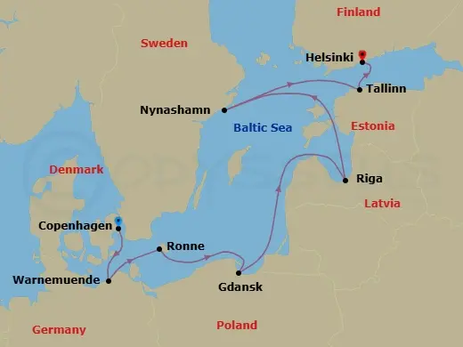 Itinerary schematic diagram