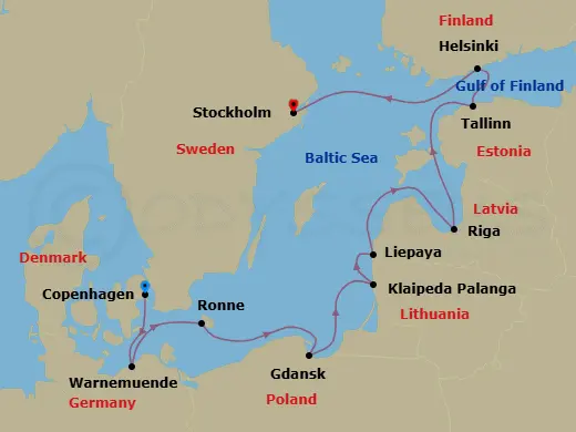Itinerary schematic diagram