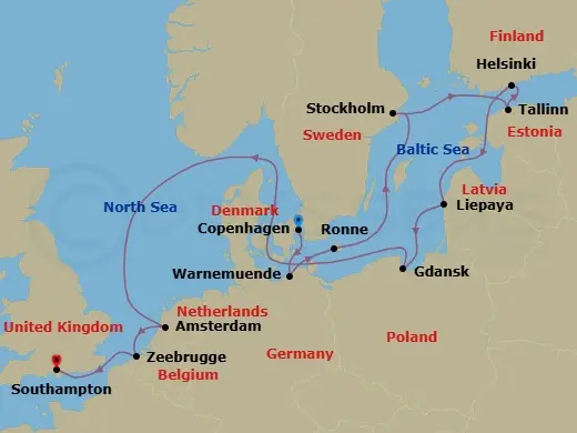 Itinerary schematic diagram