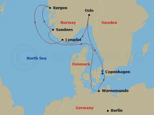 Itinerary schematic diagram