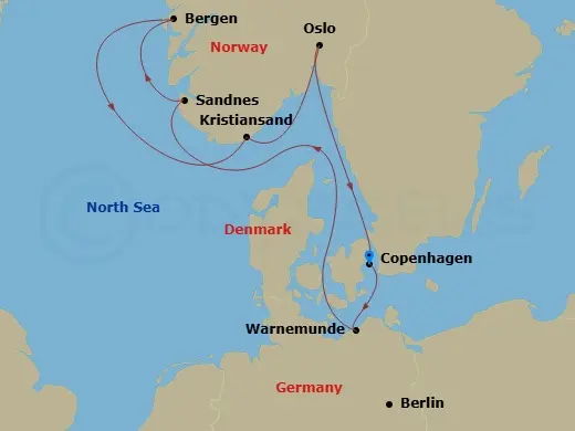 Itinerary schematic diagram