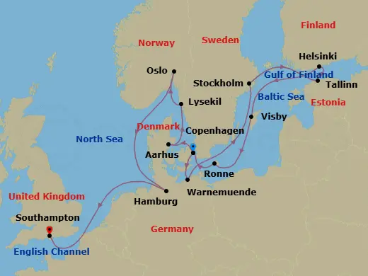 Itinerary schematic diagram