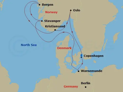 Itinerary schematic diagram