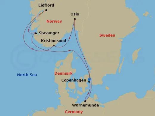 Itinerary schematic diagram