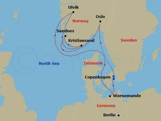 Itinerary schematic diagram
