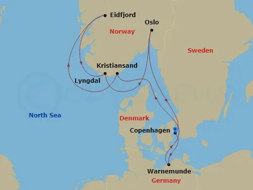 Itinerary schematic diagram