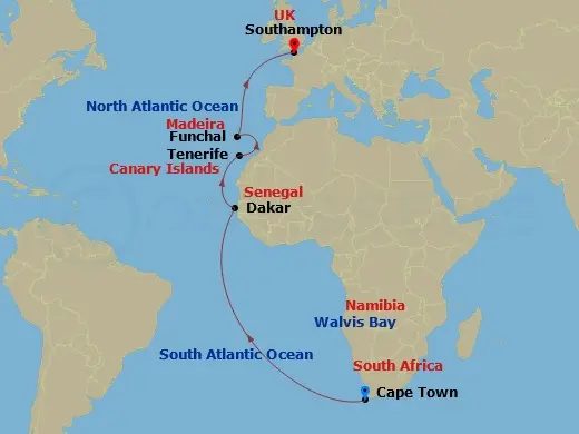 Itinerary schematic diagram