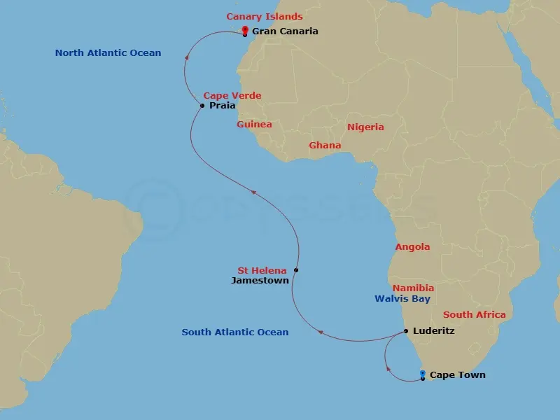 Itinerary schematic diagram