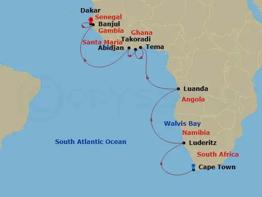 Itinerary schematic diagram