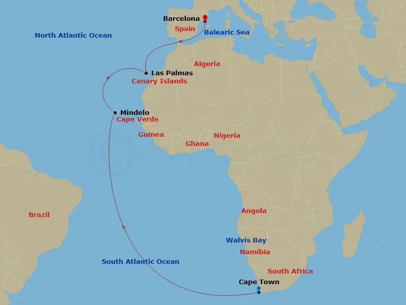 Itinerary schematic diagram