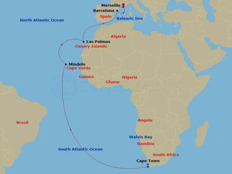 Itinerary schematic diagram