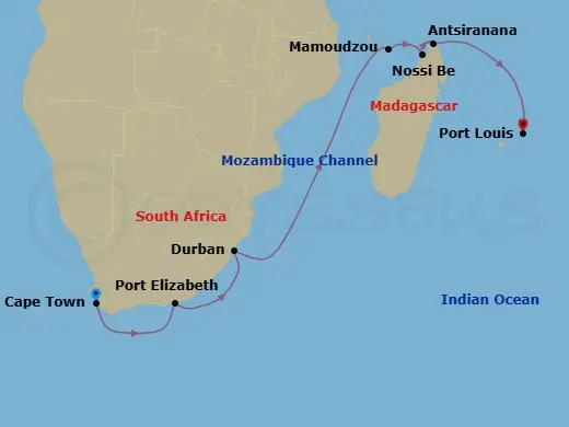 Itinerary schematic diagram