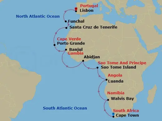Itinerary schematic diagram
