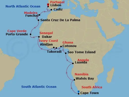 Itinerary schematic diagram