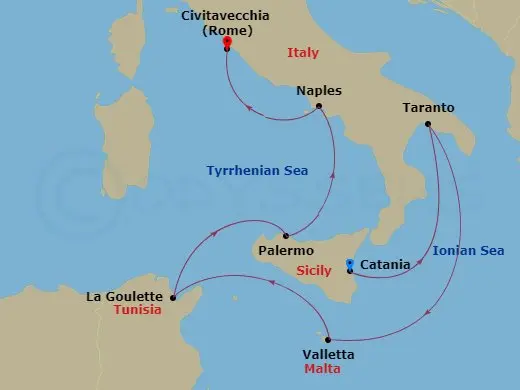 Itinerary schematic diagram