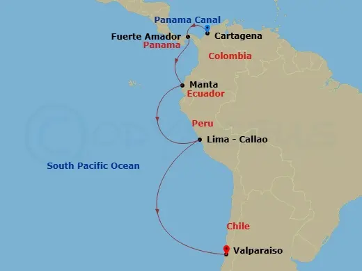 Itinerary schematic diagram