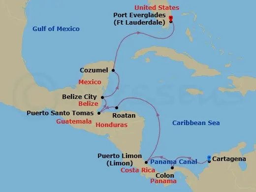 Itinerary schematic diagram