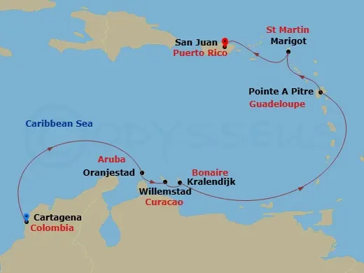 Itinerary schematic diagram