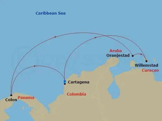 Itinerary schematic diagram