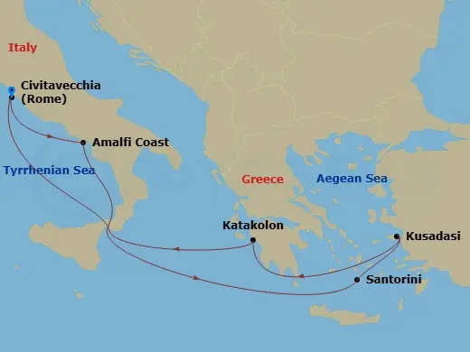 Itinerary schematic diagram