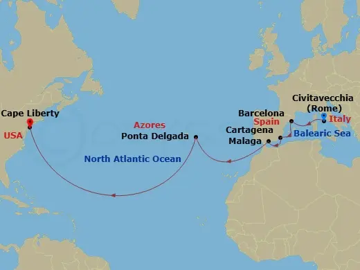 Itinerary schematic diagram
