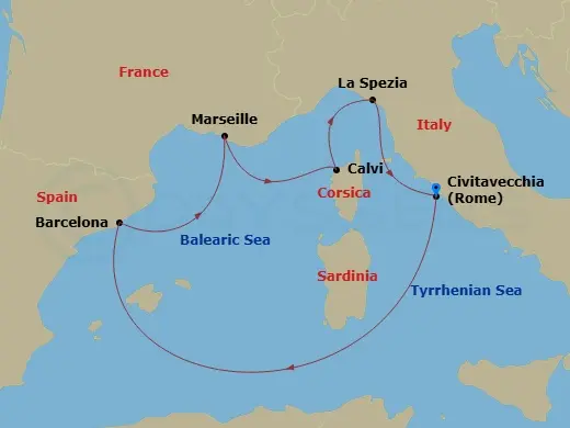 Itinerary schematic diagram