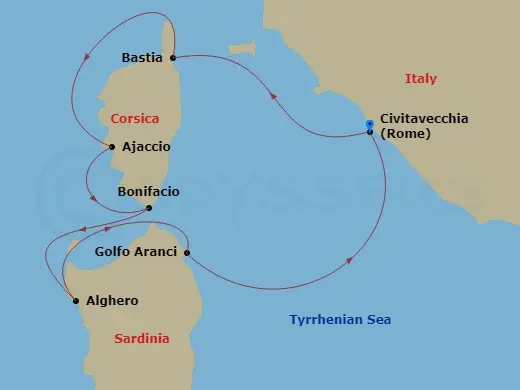 Itinerary schematic diagram