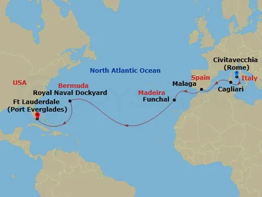 Itinerary schematic diagram