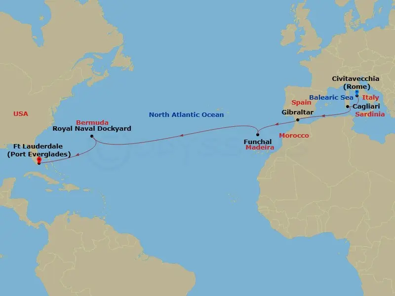 Itinerary schematic diagram