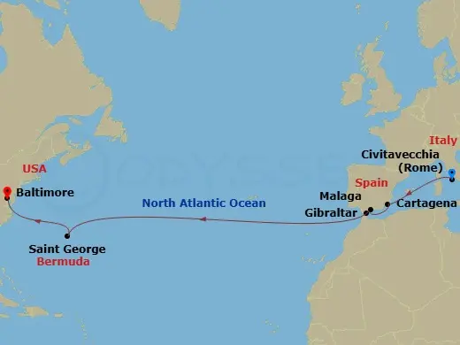 Itinerary schematic diagram