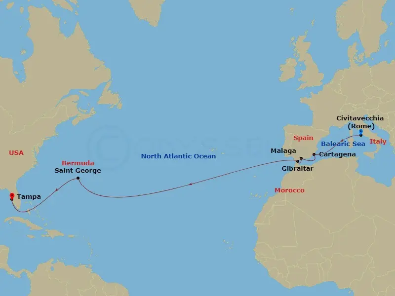 Itinerary schematic diagram