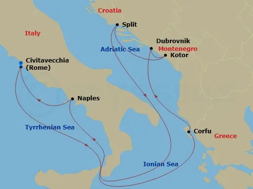 Itinerary schematic diagram