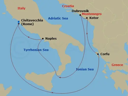 Itinerary schematic diagram