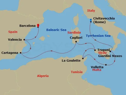 Itinerary schematic diagram