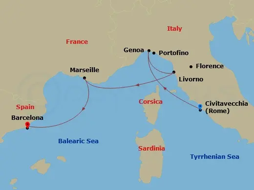 Itinerary schematic diagram