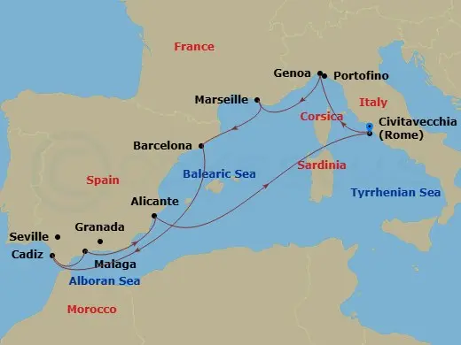 Itinerary schematic diagram