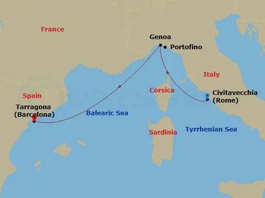 Itinerary schematic diagram