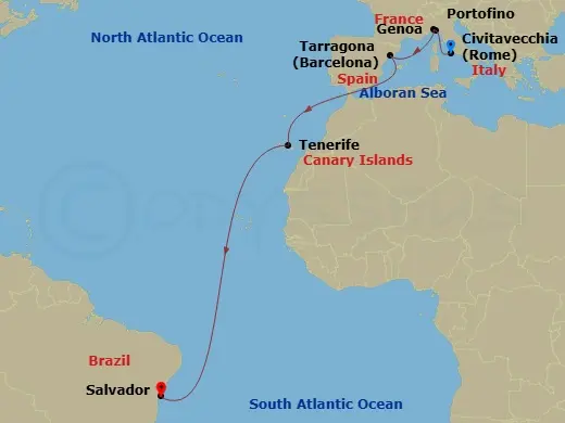 Itinerary schematic diagram