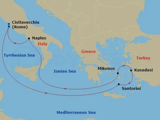 Itinerary schematic diagram