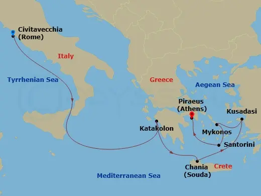 Itinerary schematic diagram
