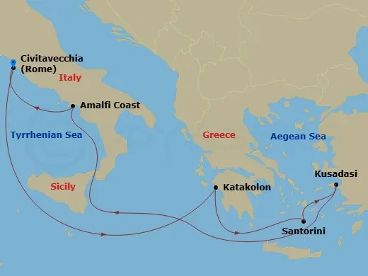 Itinerary schematic diagram