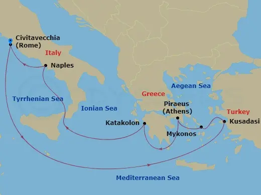 Itinerary schematic diagram