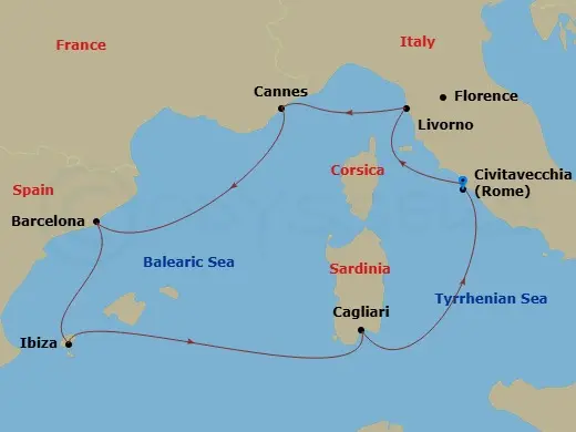 Itinerary schematic diagram
