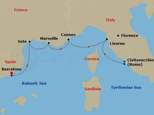 Itinerary schematic diagram