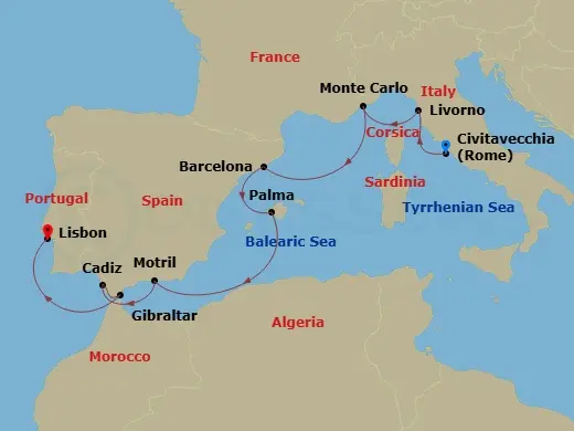 Itinerary schematic diagram