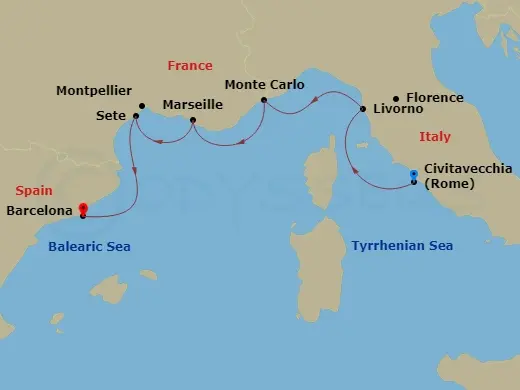 Itinerary schematic diagram